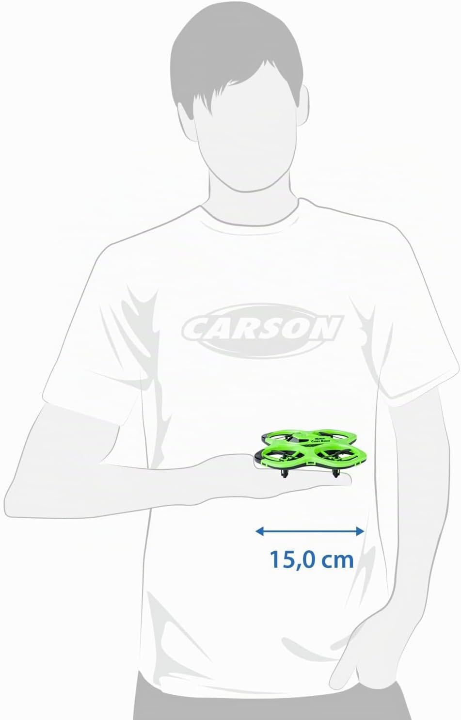 Carson Cyber Drone IR RTF – RC Quadcopter mit 360° Flip, Headless Mode, Gyro-Stabilisierung, LED-Bel