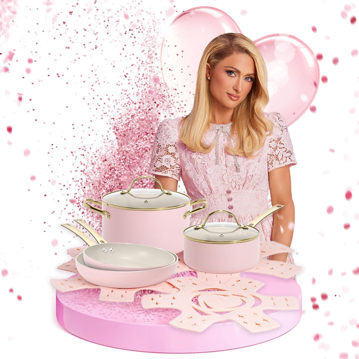 Paris Hilton – Kochgeschirr-Set 10-teilig – Aluminium & Keramik Antihaft-Beschichtung, Induktionsgee