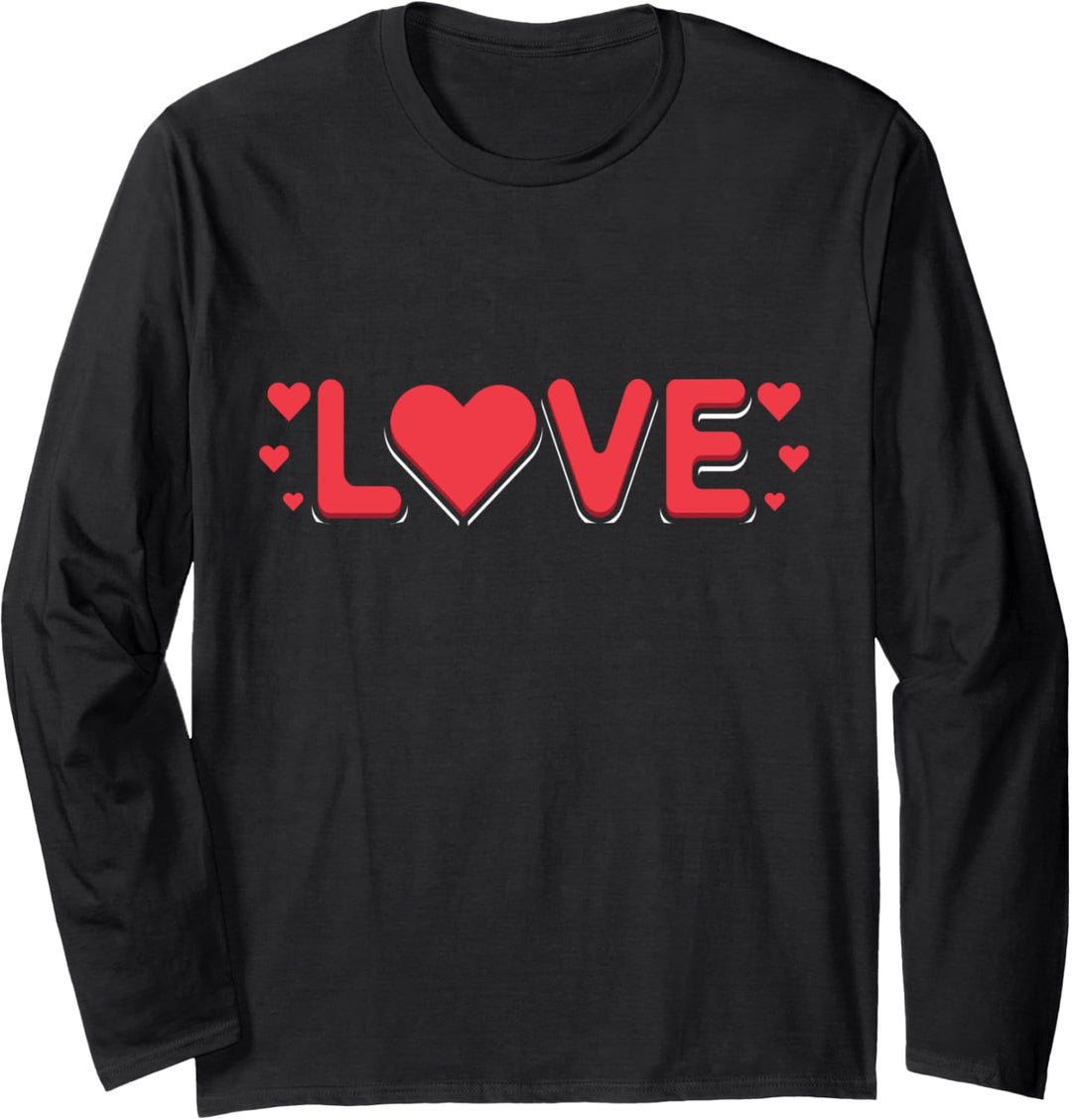 Damen Love Liebe Sommer Design für Damen Mädchen und Kinder Langarmshirt