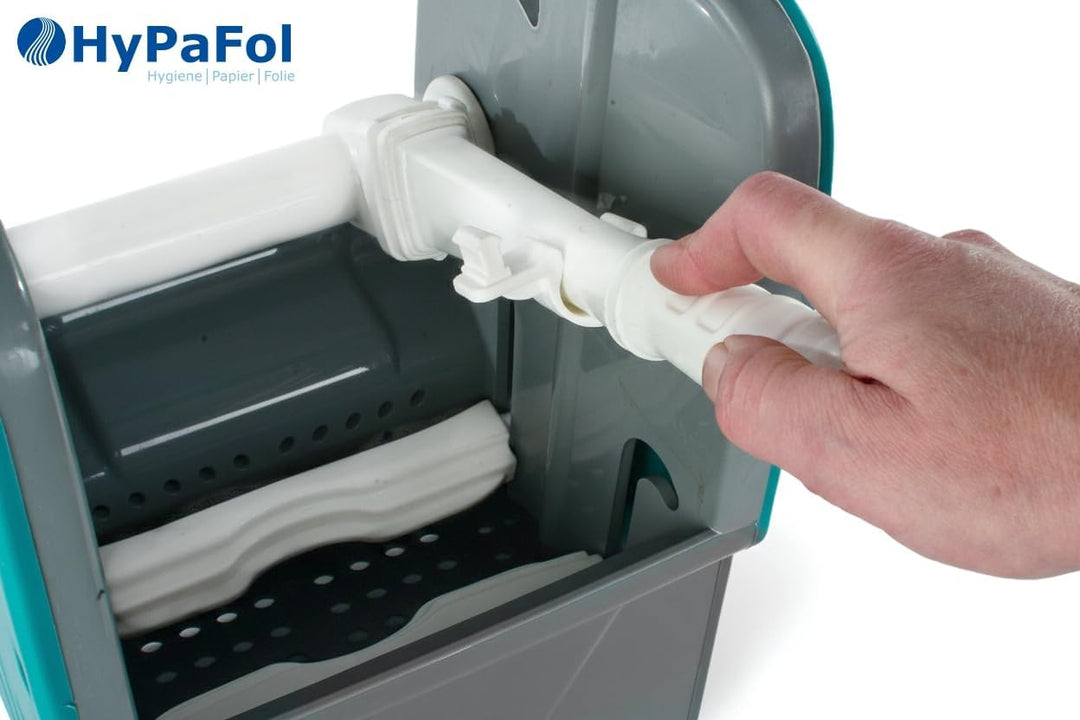 HyPaFol Mopp-Presse für Reinigungswägen, Kunststoff und Metall, Grün, passend für 18 und 25 Liter Ei
