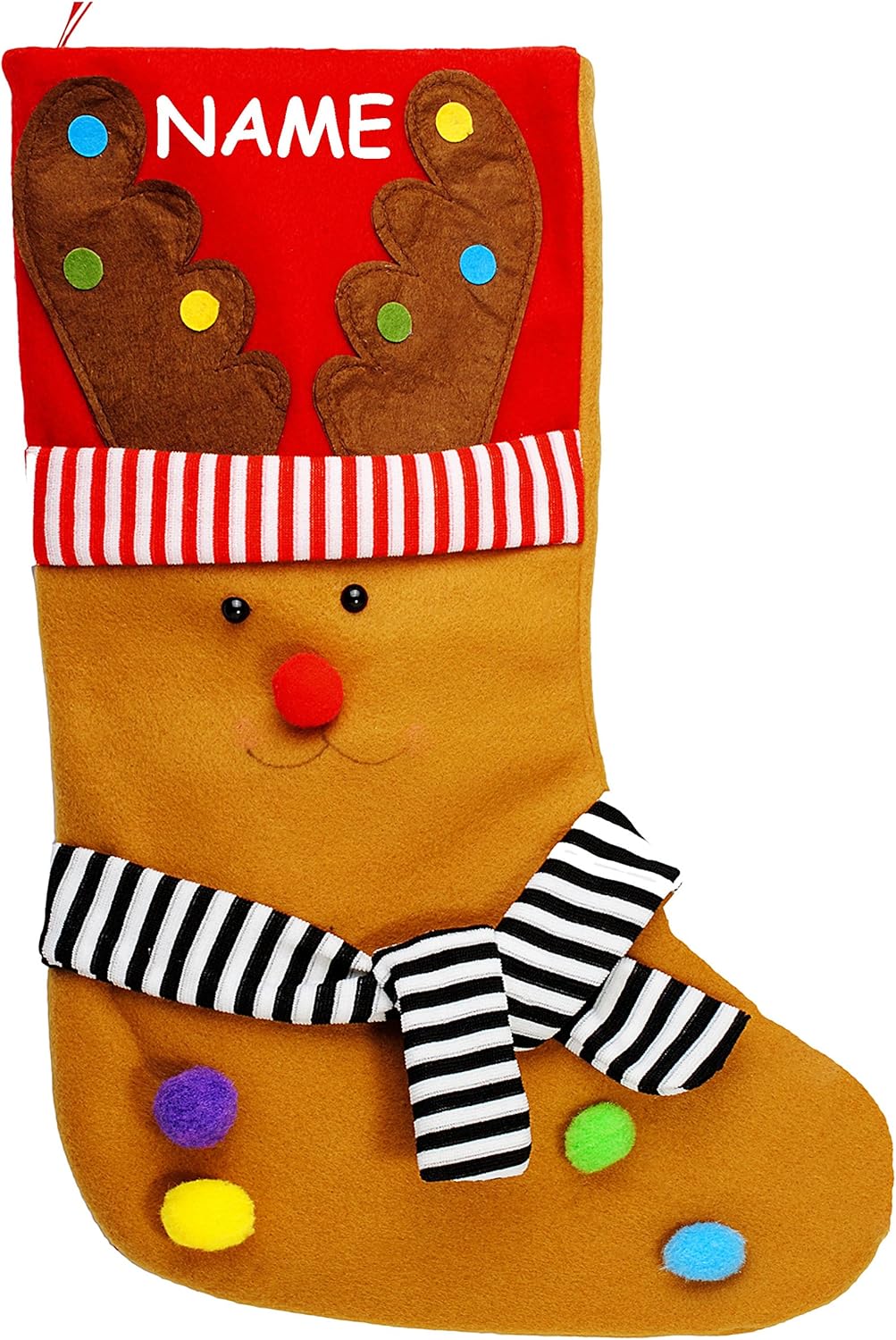 5 Stück XL - Weihnachtssocken & Filzstrümpfe - 3-D Effekt - Weihnachten - 50 cm - Nikolausstiefel -