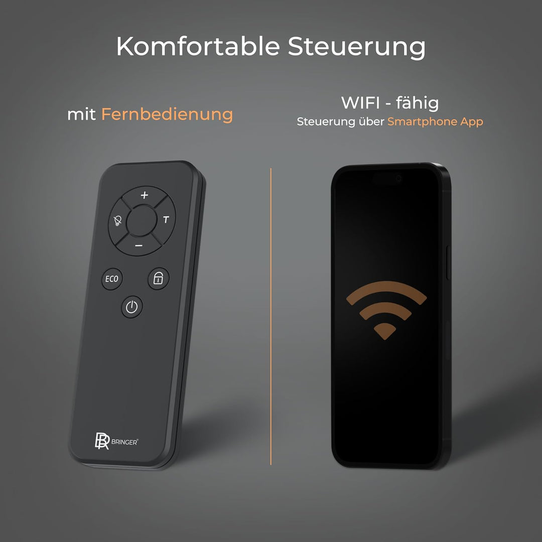 BR Bringer Metall Infrarotheizung 750 Watt mit Smart Thermostat und Fernbedienung, WIFI & App - als