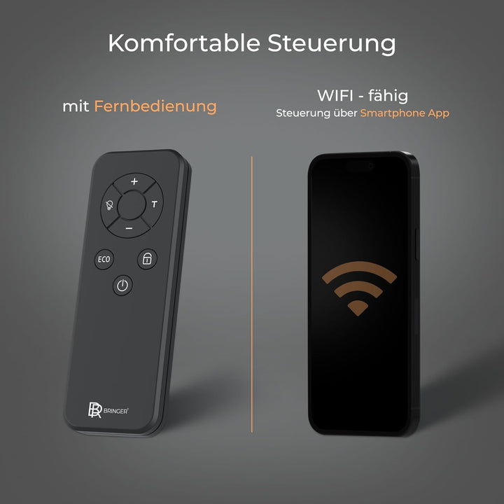 BR Bringer Metall Infrarotheizung 750 Watt mit Smart Thermostat und Fernbedienung, WIFI & App - als