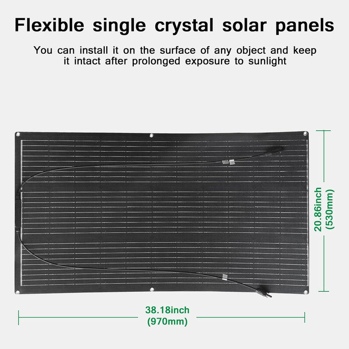 200w Solar Module Flexible Kit 2x100w 12v Solar Panel Monocrystalline for Off Grid Yacht RV Car Boat