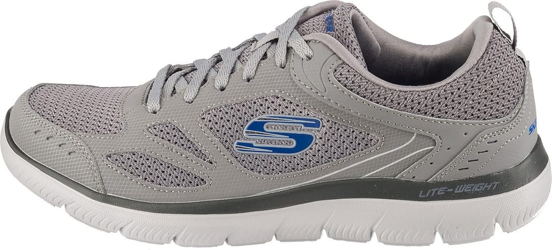 Skechers Herren Summits South Rim Sports Shoes 41 EU Gray Leather Mesh Trim, 41 EU Gray Leather Mesh