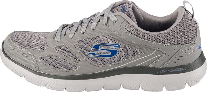 Skechers Herren Summits South Rim Sports Shoes 41 EU Gray Leather Mesh Trim, 41 EU Gray Leather Mesh