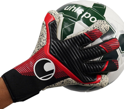 uhlsport Unisex Jugend Powerline Supergrip+ Hn Fussball Torwarthandschuhe 8 schwarz/rot/weiss, 8 sch