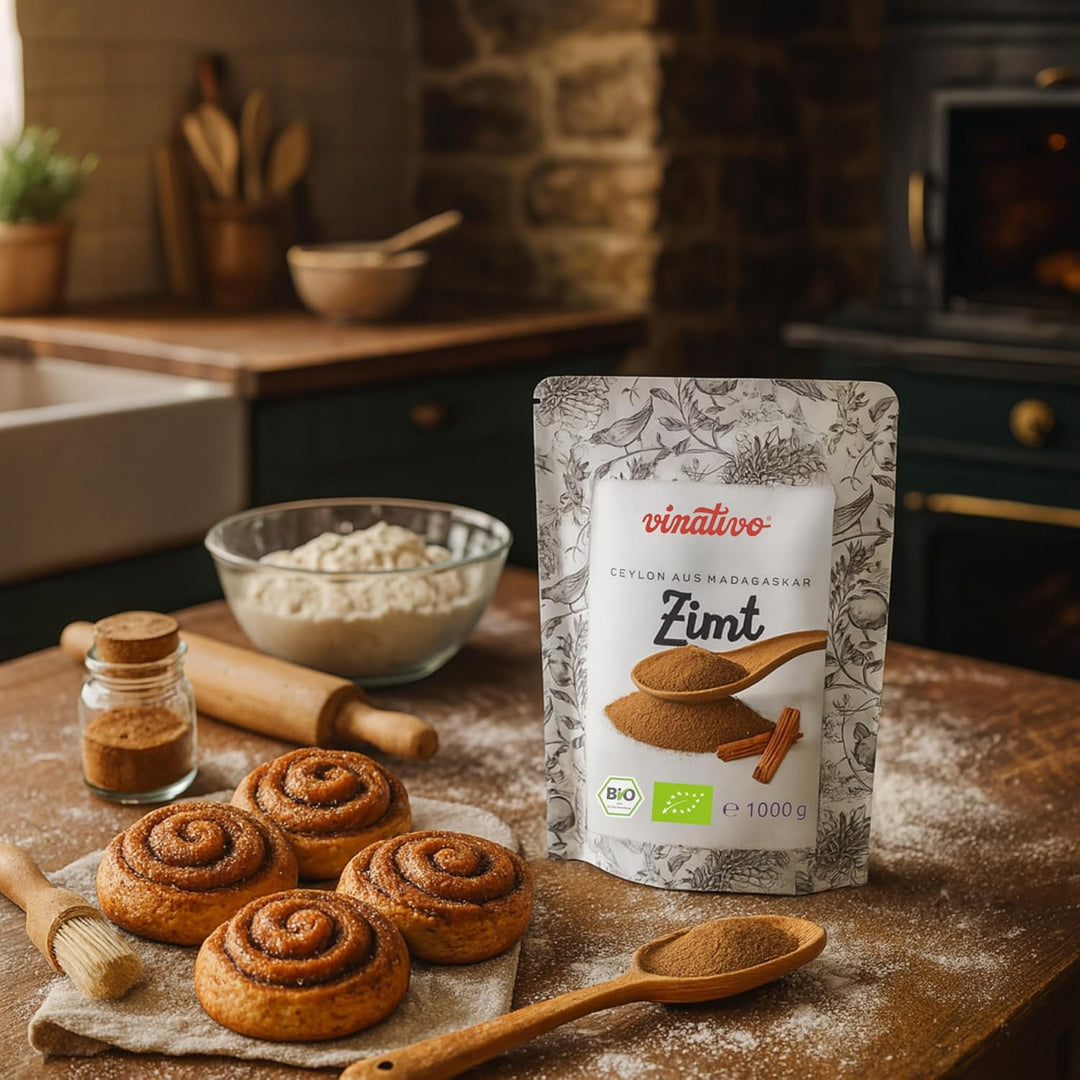 vinativo Zimt BIO – Ceylon aus Madagaskar – 1kg – Pulver – fein gemahlen und schonend getrocknet– bi