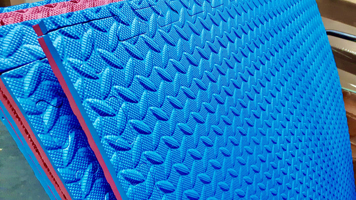 Lexys 10 x Steckmatte Bodenmatte blau/rot Matte 1m x 1m x 1,8cm geprüft nach DIN EN 71 NEU, Steckmat