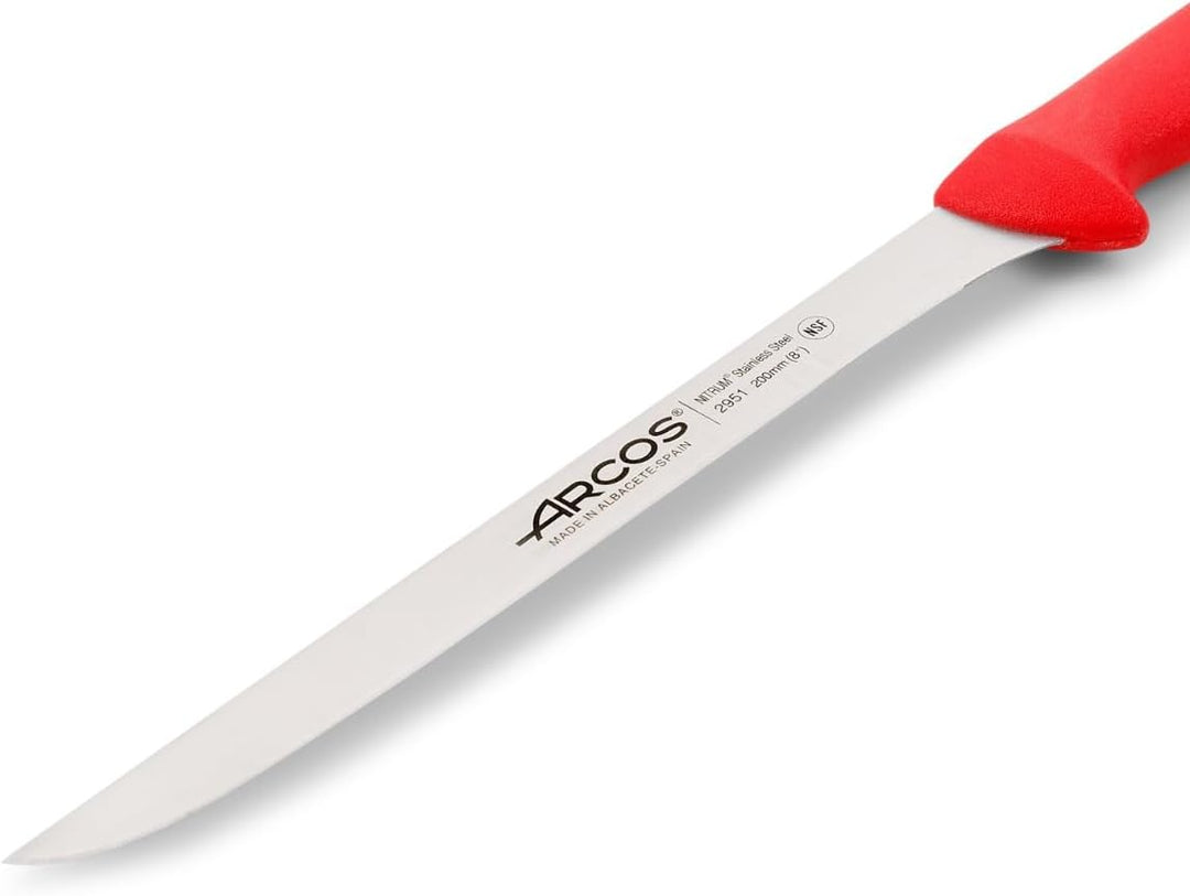 Arcos Serie 2900 - Filetmesser - Klinge Nitrum Edelstahl 200 mm - HandGriff Polypropylen Farbe Rot 1