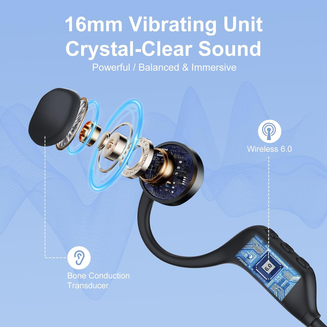 IFECCO knochenschall kopfhörer Bluetooth 6.0 für Radfahren | IP67 Wasserdicht Open-Ear Headphones wi