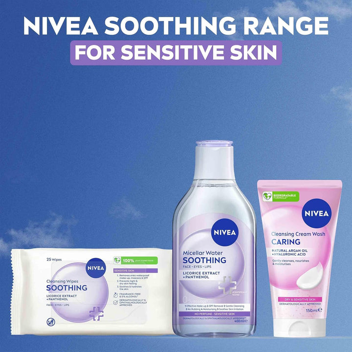 NIVEA MicellAIR 5 Stück Skin Breathe Mizellenwasser (400ml), 3-in-1 Sensitive Make Up Entferner Mize