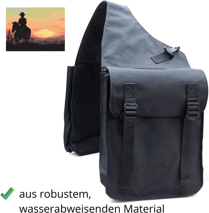 Reitsport Amesbichler Satteltasche für Pferde Packtasche Doppelpacktasche schwarz 013/04D