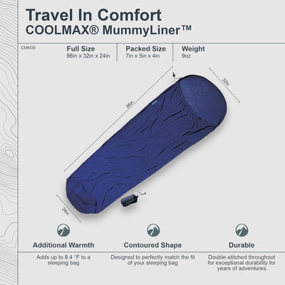 Cocoon Microfaserschlafsack Travel Sheet - Coolmax Microfiber bluemax 220x80/60cm, bluemax 220x80/60