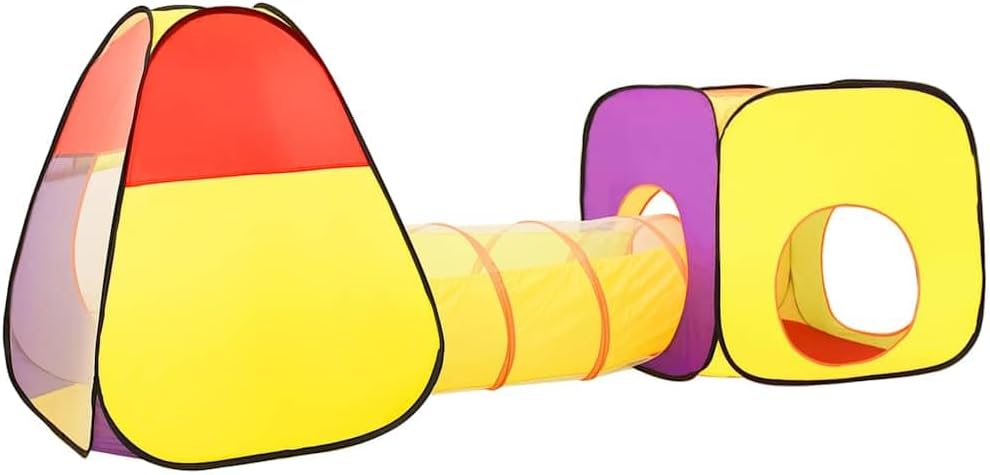 Spielzelt mit 250 Bällen Mehrfarbig 255x80x100 cm Kinderzelt mit Spieltunnel und Würfelzelt Pop-up K
