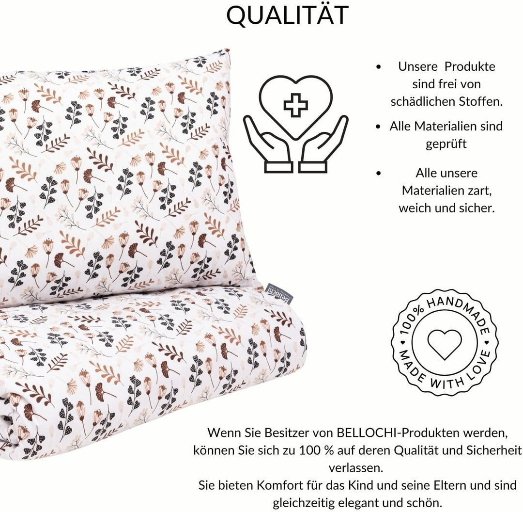 Bellochi Kinderbettwäsche 100x135 aus 100% Baumwolle, Kinderbettdecke 100x135 Set mit Kissen, Kinder