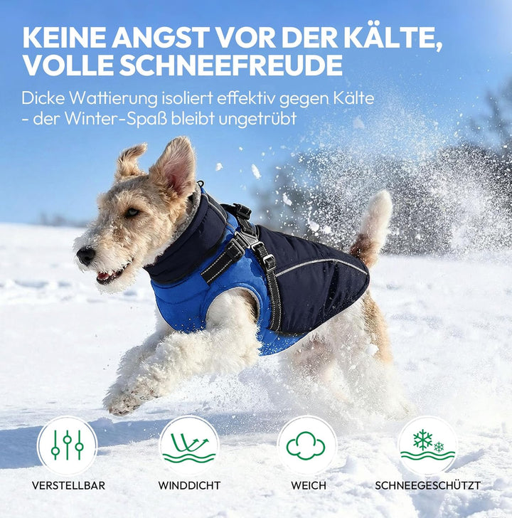 Hunde Wintermantel Wasserdicht,Hundejacke mit reflektierende Elemente und Fleecefutter für mittlere