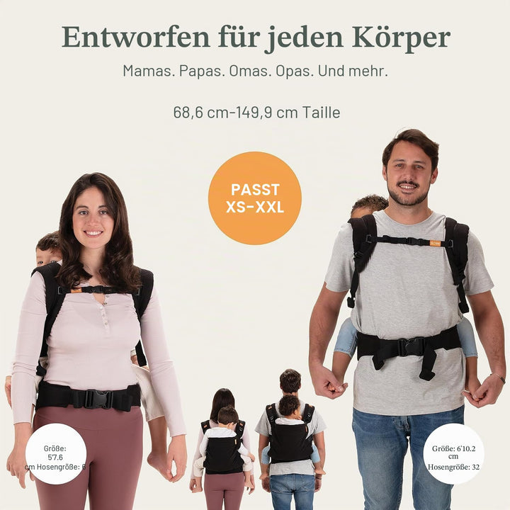Beco Toddler Babytrage &amp; Kindertrage (9-27 kg) - 100% Baumwoll Trage Kleinkind, Leicht &amp; Atmungsakti