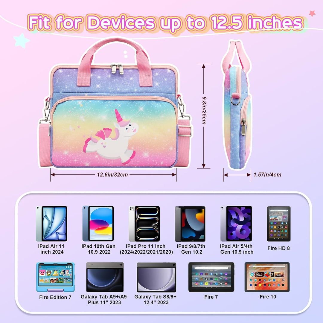 TiMOVO Tablet Tasche Mit Schultergurt 12,5 Zoll für Kinder, Portable Hülle, Universal Etui Organizer