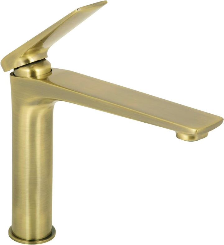 'aquaSu® Mittelhohe Waschtischarmatur Orva in Bronze, mit Wasserspar-Mischdüse, Kosten sparende Kalt