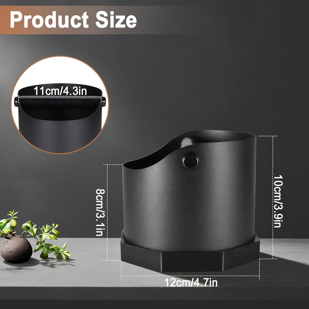 Abklopfbehälter für Siebträger Espresso, 0.75L Edelstahl Kaffee Knock Box mit Abnehmbarer Knock Bar