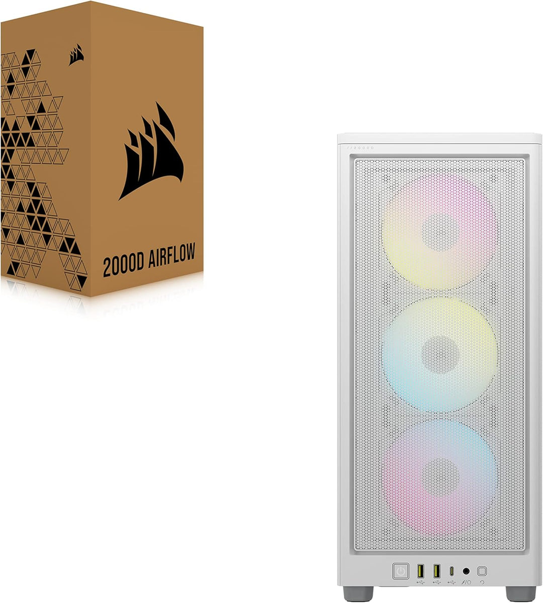 Corsair iCUE 2000D RGB Airflow PC-Gehäuse Mini ITX – Form Mini-ITX – Platten aus Stahl – 3 x Slim AF