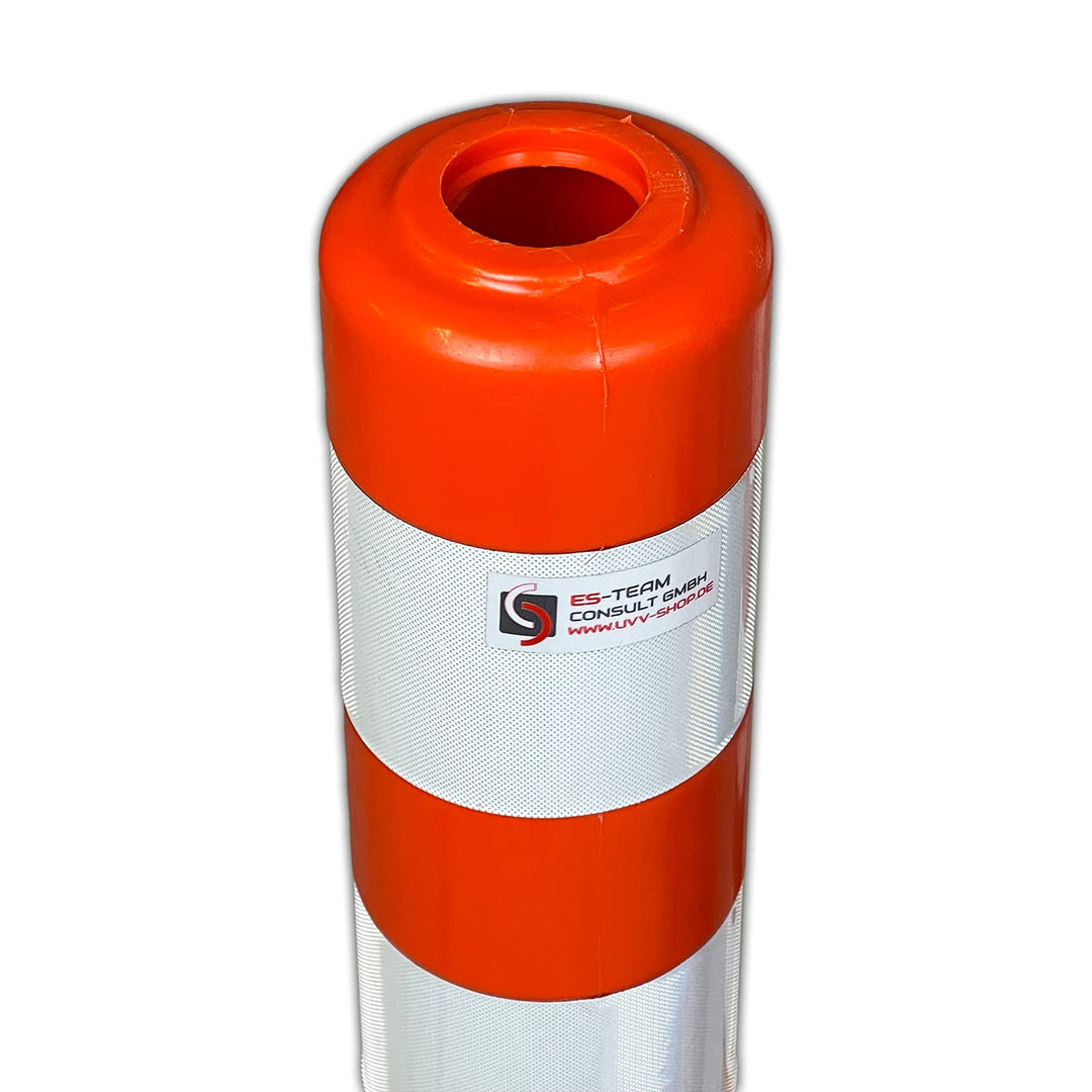 UvV-Flex 5 Stück Sparset Absperrpfosten Ecoline 75cm orange mit vier Reflexstreifen (RA1) inkl. Befe