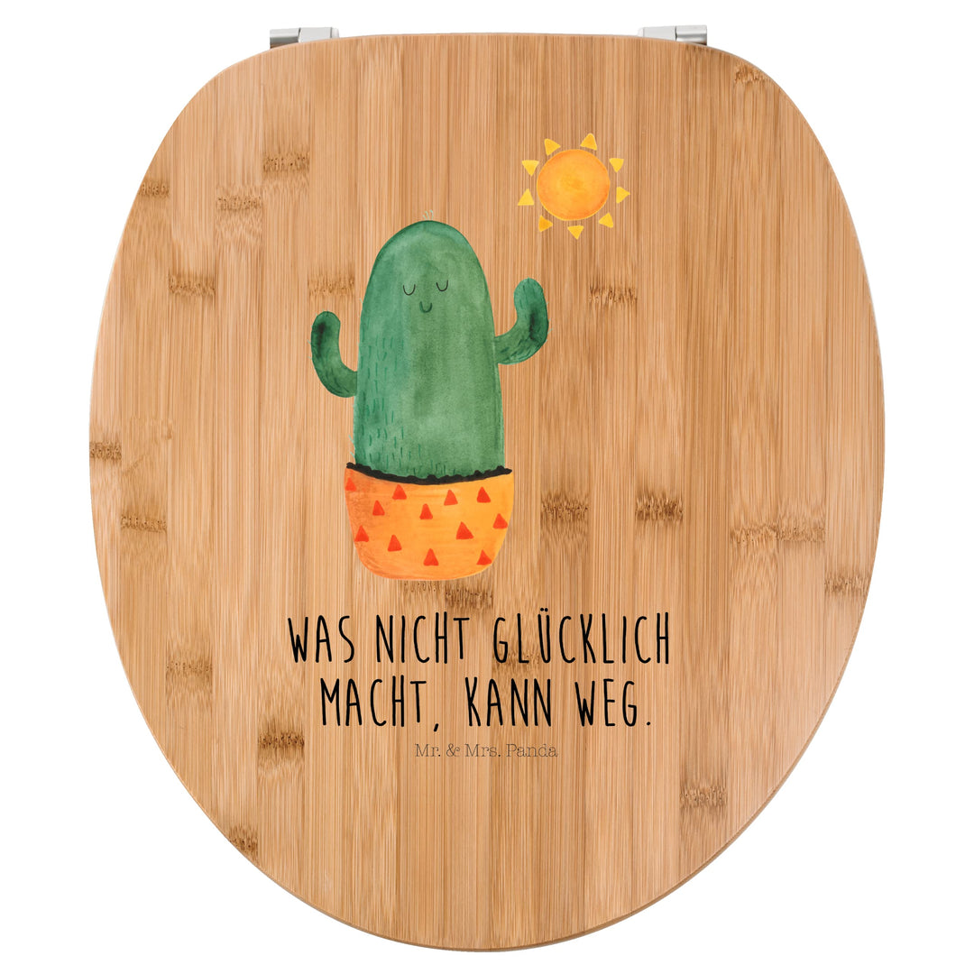 Mr. & Mrs. Panda Motiv WC Sitz Kaktus Sonnenanbeter - Geschenk, WC-Sitz, Toilette, glücklich, Kaktee