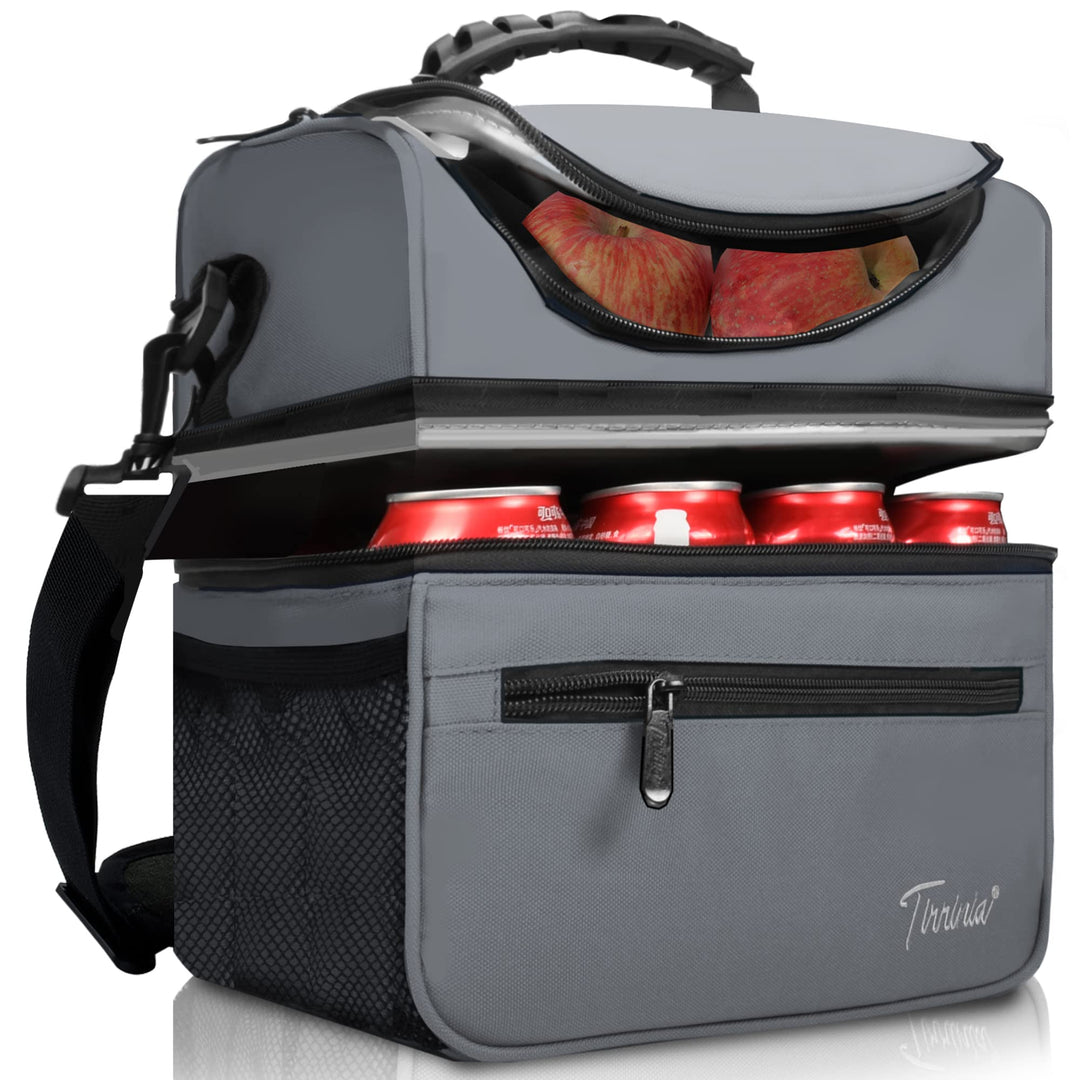 Kato Tirrinia Faltbar Gross Kühltasche 13L(22Dosen), Doppellagige Isoliertasche Lunchtasche Picknick