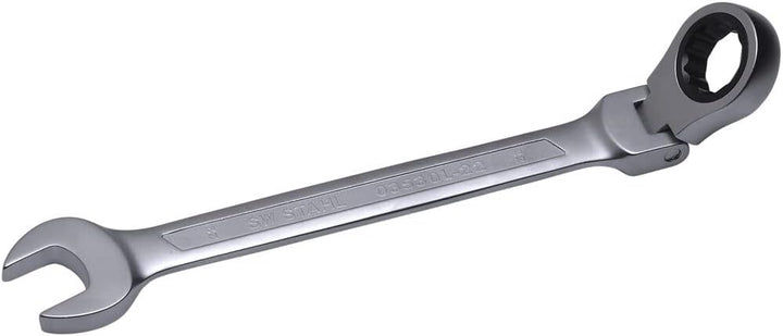 SW-Stahl 03530L-22 Gabelringratschenschlüssel 22 mm I Ringschlüssel mit Gelenk I 72 Zähne I Maulschl