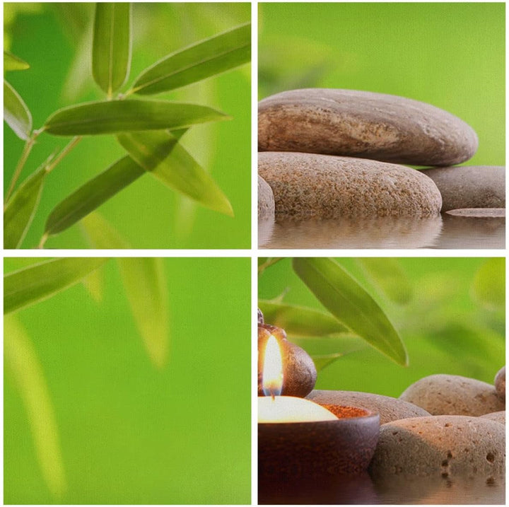 Bilder auf Leinwand Buddhismus Feng Shui Spa Bambus Leinwandbild mit Rahmen 45x80cm Wandbilder Dekor