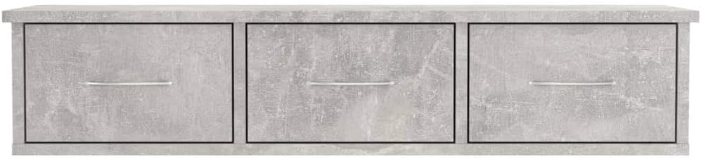 Tidyard TV Wandschrank Wandregal mit Schublade Hängeschrank TV Möbel Holzwerkstoff Betongrau 88x26x1
