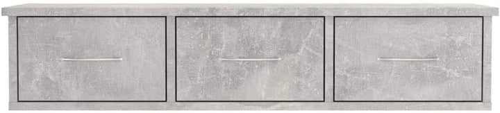 Tidyard TV Wandschrank Wandregal mit Schublade Hängeschrank TV Möbel Holzwerkstoff Betongrau 88x26x1