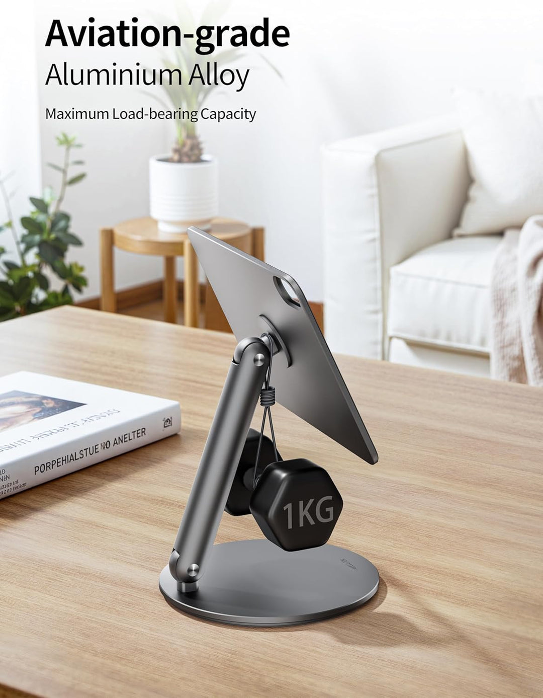 LULULOOK Magnetisch iPad mini 7 Ständer mit 360° Drehbar Basis, Aluminium Faltbar Mini 6 Halterung T
