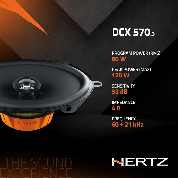 Hertz DCX 570.3 - 13x18cm / 5x7" Auto 2-Wege Koax Lautsprecher / Boxen - 60 Watt RMS / 120 Watt Max