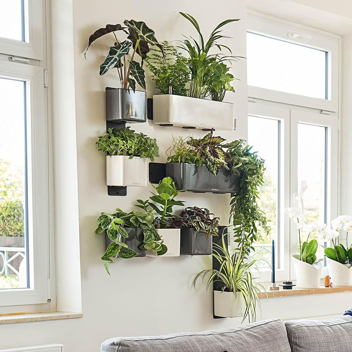 LECHUZA CUBE Glossy Green Wall Home Kit weiss-highgloss 13523 48x14x10 cm Weiss-highgloss, 48x14x10
