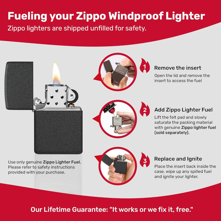 Zippo 236 outdor Black Crackle Lighter, Feuerzeug A 1 - Pack, A 1 - Pack