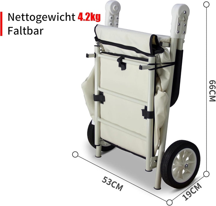 Einkaufstrolley, Klappbarer bis 50kg Einkaufswagen 120L Einkaufstasche Shoppingtrolley Handwagen für