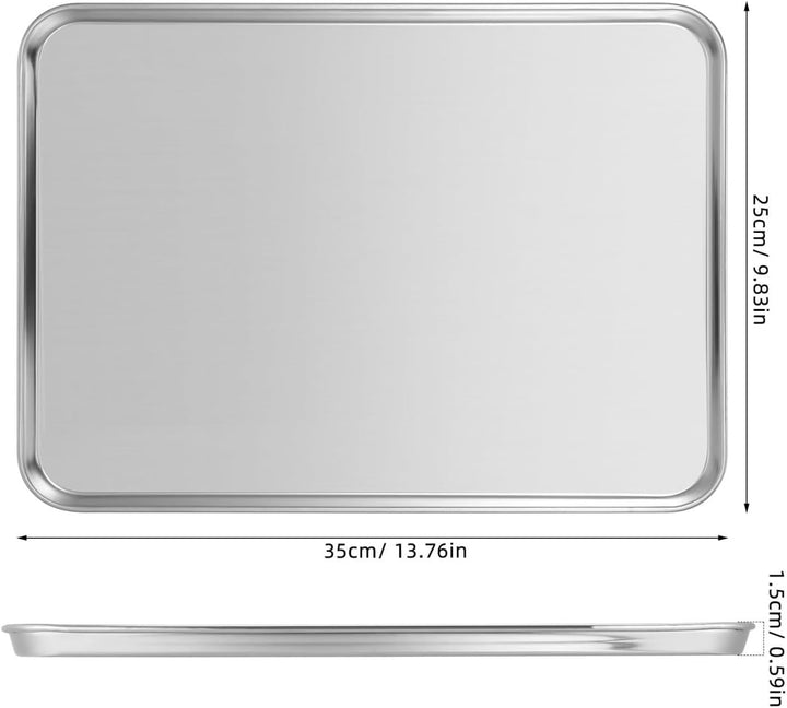 ULTECHNOVO Robustes Edelstahl Backblech 35 X 25 X 1,5cm Glänzende Kuchenform zum Backen und Serviere