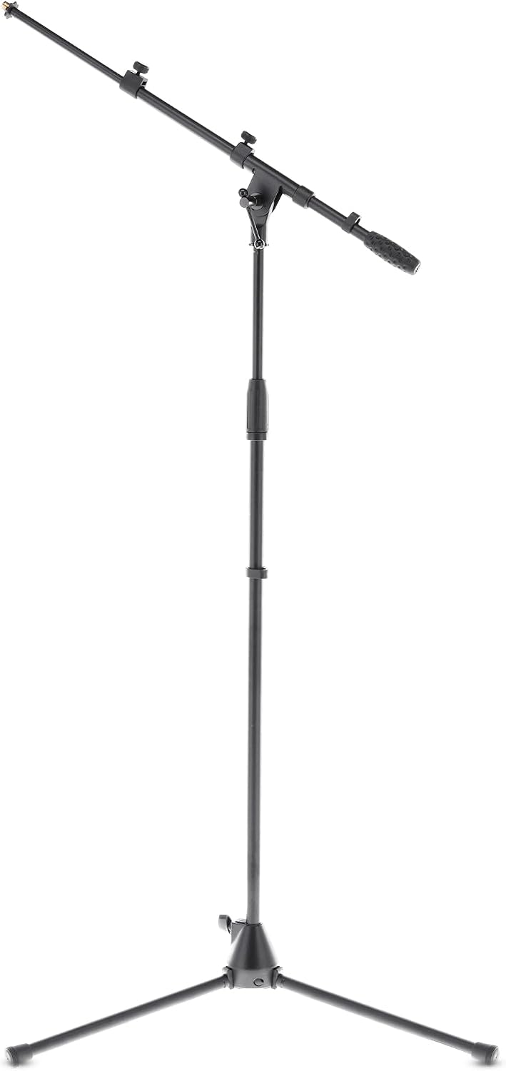 GEWA 900597 Mikrofonständer MS-30TB - Schwarz - Gusssockel - Trittschalldämpfung - ABS-Griff - Umkla