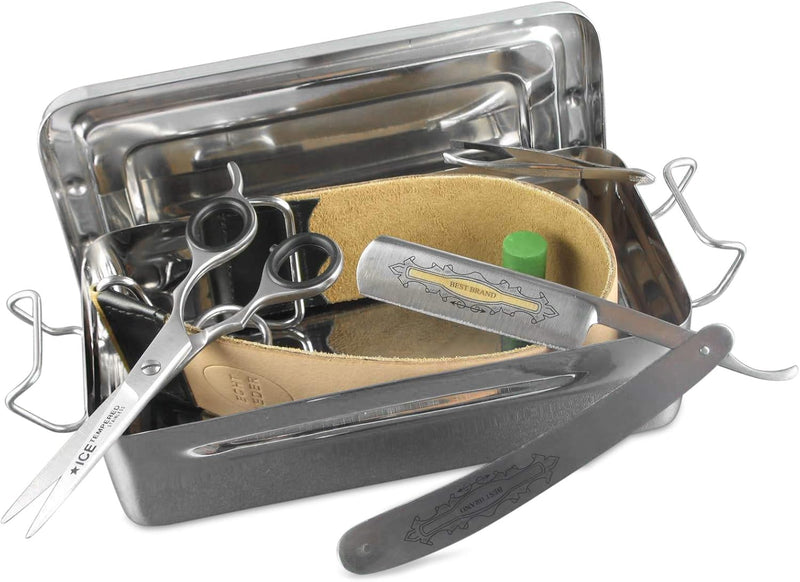 Rasiermesser-Set 7-Teilig Männer Rasier-Set Herren Geschenkidee Lederriemen Paste Solingen Rasierpin