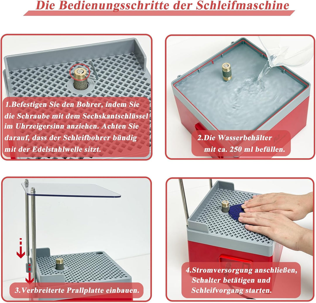 Professioneller Glasglasschleifer 4200 U/min - Diamant Schleifgerät für Glas, Keramik, Edelsteine -