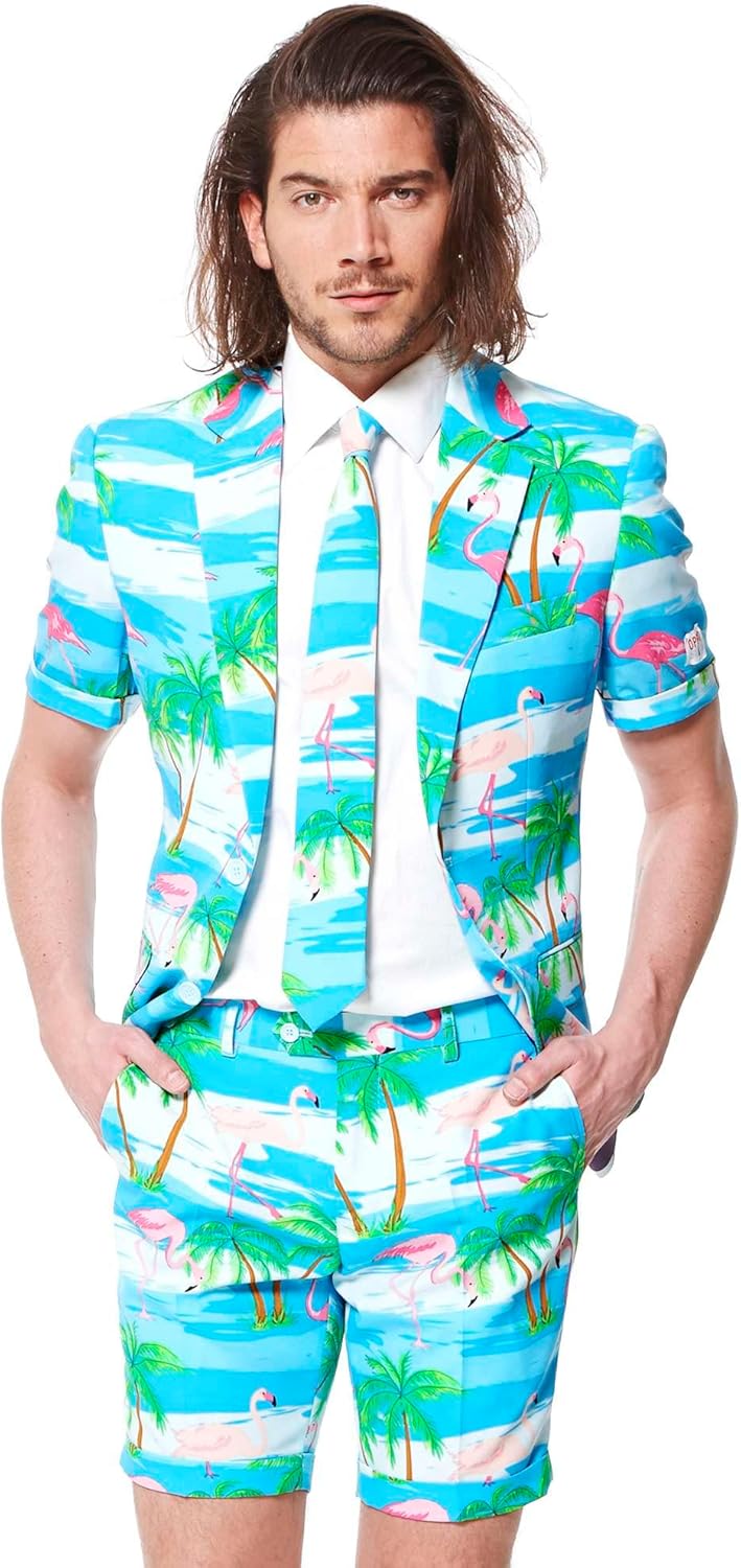 OppoSuits Herren Men Suit Business-Anzug Hosen-Set 46 Flaminguy, 46 Flaminguy