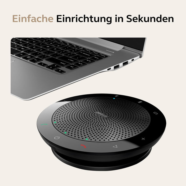 Jabra Speak 510+ Speaker Phone - Microsoft Certified Portable Conference Speaker with Bluetooth Adap