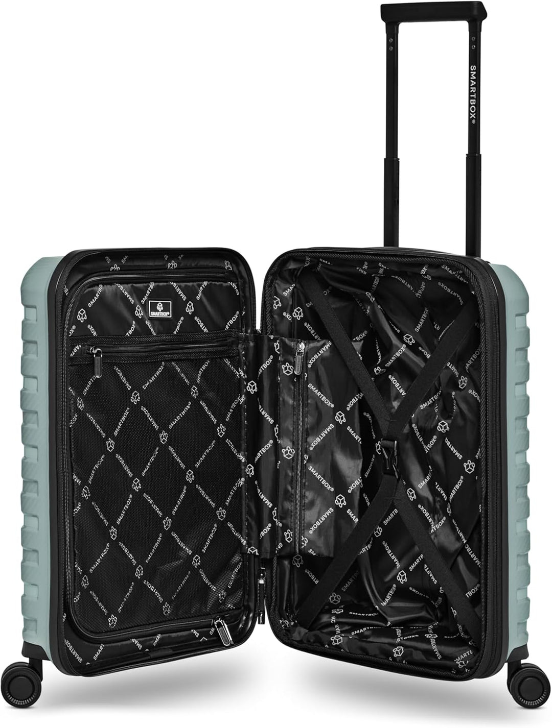 Smartbox Kabinenkoffer mit Laptopfach 36x22x55 cm, Handgepäck Koffer mit Frontöffnung, Leichter Hart