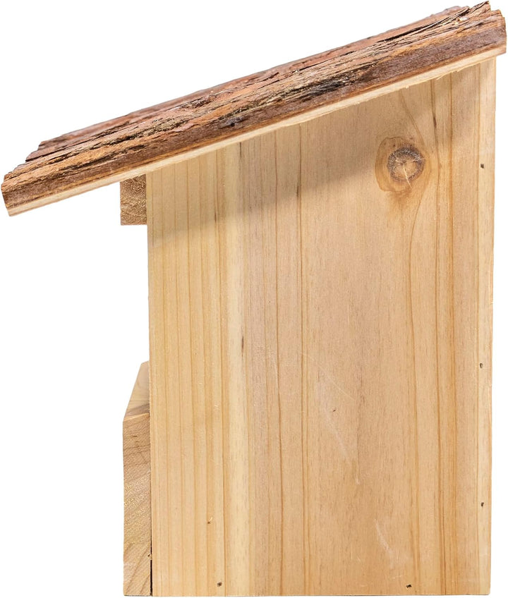 mgc24 Vogelhaus für Rotkehlchen - Wildvogel Nistkasten zum Aufhängen für Garten und Balkon, aus Holz