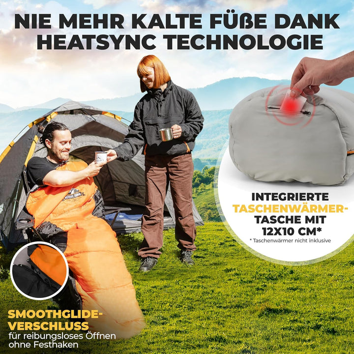 Schlafsack Winter - 3 Jahreszeiten & Sommer, Wasserabweisend & Atmungsaktiv, Nie mehr kalte Füsse Da