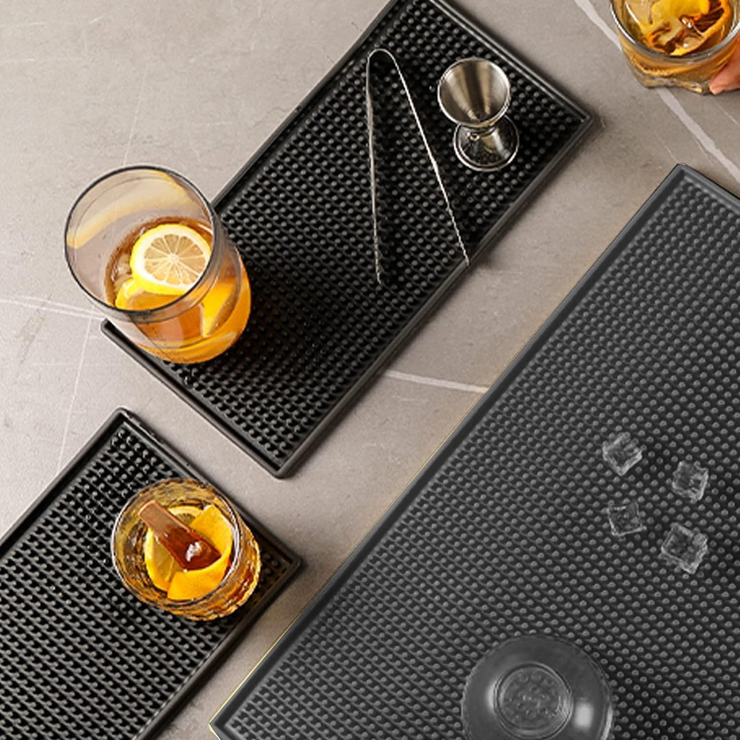 Homtone Bar Pub Service Matten 6 Stück, 45 x 30 cm 2 Stück, rutschfeste Gummi-Auslaufmatte, Glas-Tro