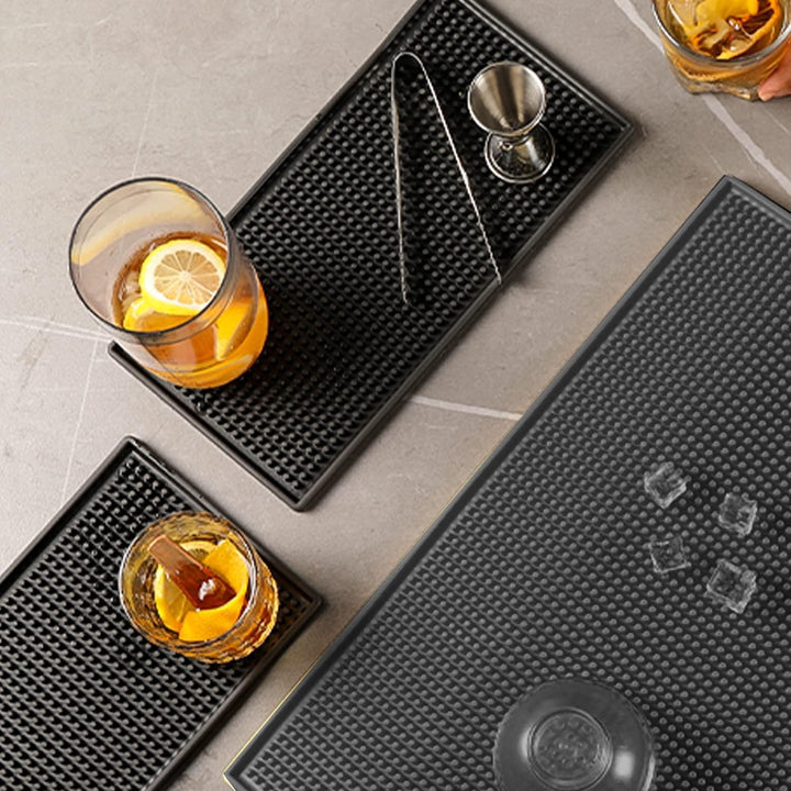 Homtone Bar Pub Service Matten 6 Stück, 45 x 30 cm 2 Stück, rutschfeste Gummi-Auslaufmatte, Glas-Tro