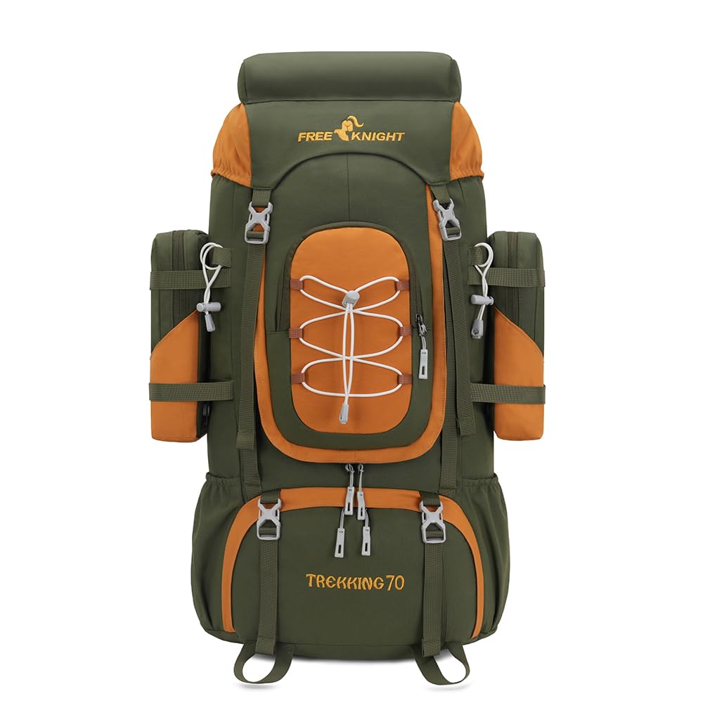 Bseash 70L (65+5) Wasserdichter Wanderrucksack mit Regenschutz, Outdoor-Sport, Reisen, Tagesrucksack